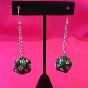 d20 Dice Drop Earrings